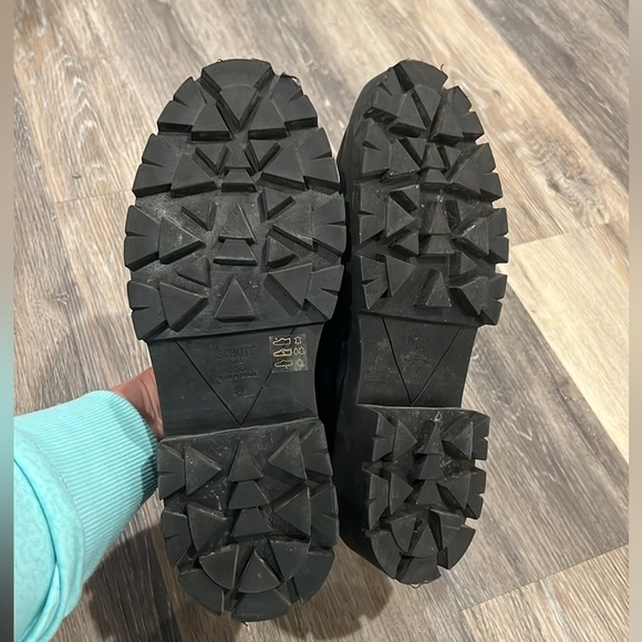 Schutz black leather Christie chunky studded lug sole loafer size 8.5 - Picture 10 of 11